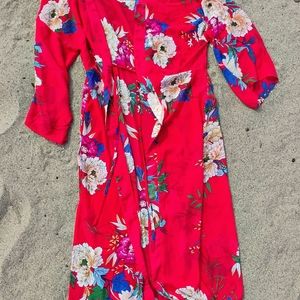 Floral Red Dress